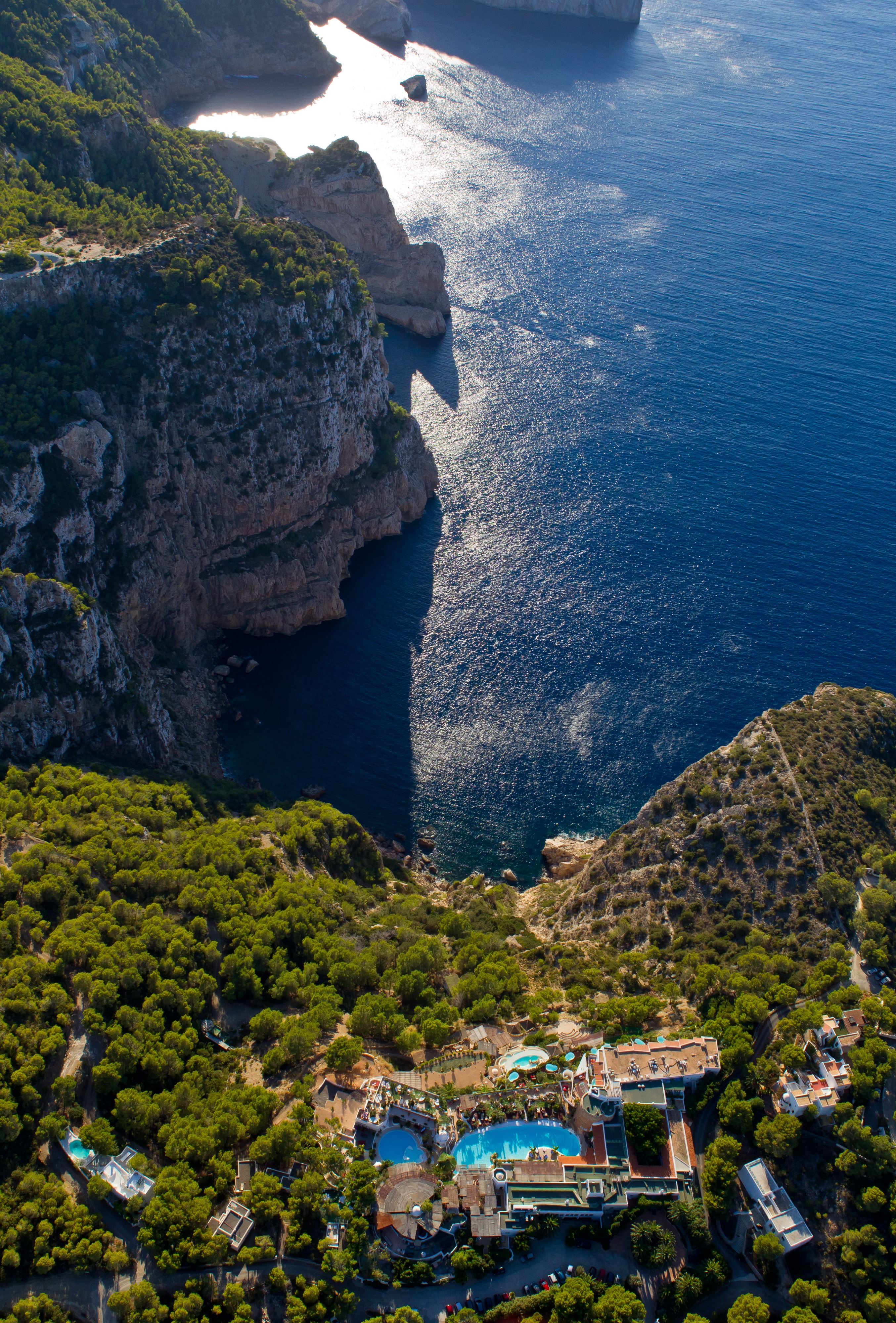 Aerial view of the Hacienda Na Xamena, Ibiza.